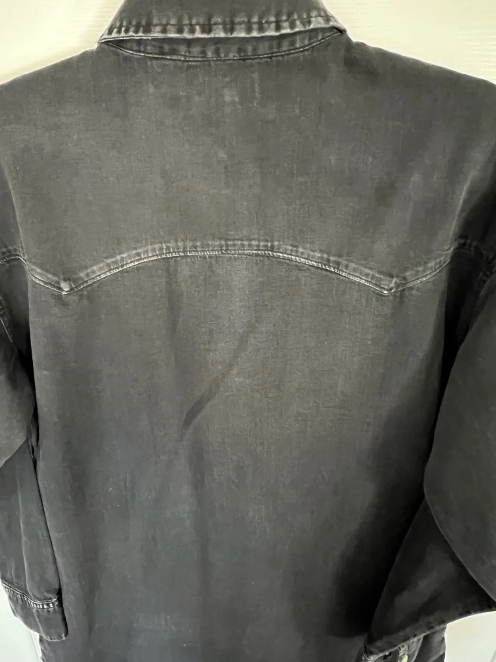 Levi's Black Faded Denim Western Button Down Shirt, Size Small